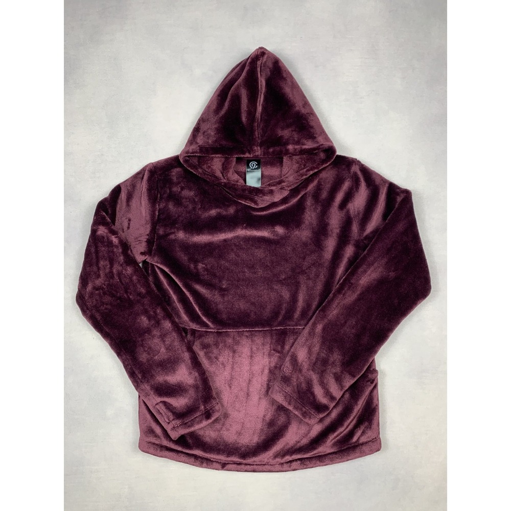 Champion Hoodie Youth Large Burgundy Velvet Plush‎ Pullover Soft Warm